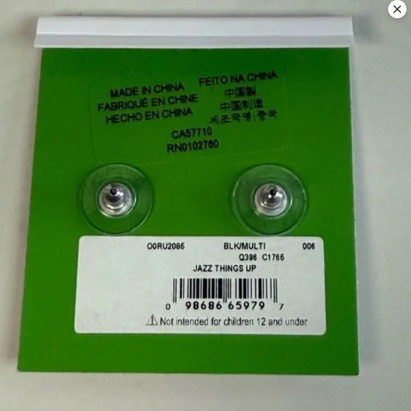 NEW Kate Spade Jazz Things Up Black Pave Crystals Jazz Cat Stud Earrings - Picture 6 of 8